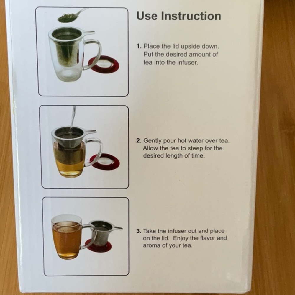 FORLIFE NewLeaf Teaware. Tall tea mug with infuser & lid.  Orange lid. NIB/NWT. - Picture 5 of 5
